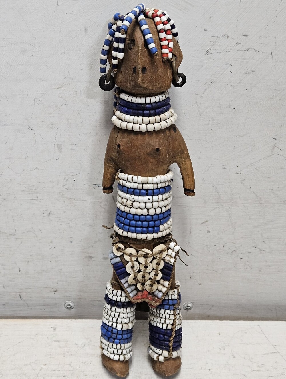 Hand Carved Namji Fertility Doll Vintage Nigeria Camaroon Native Art Decor